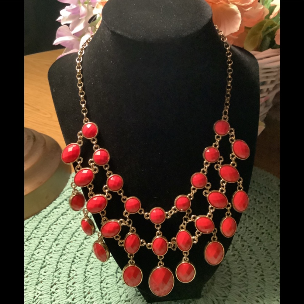 Necklace with beads dark pink one side light pink on reverse side 24” lo…